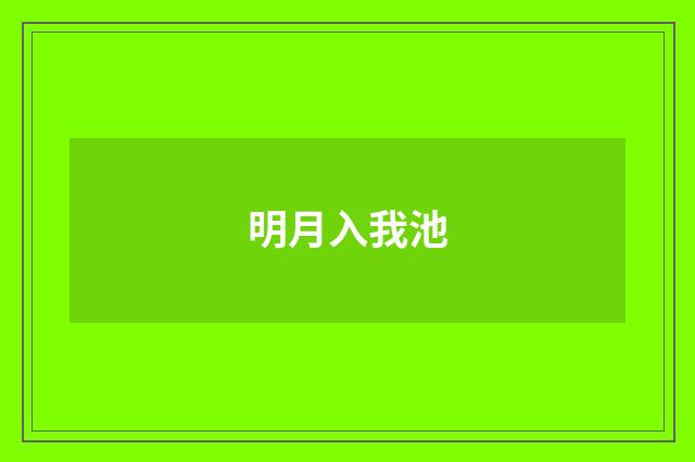 明月入我池