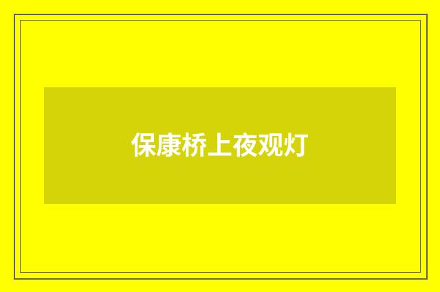 保康桥上夜观灯