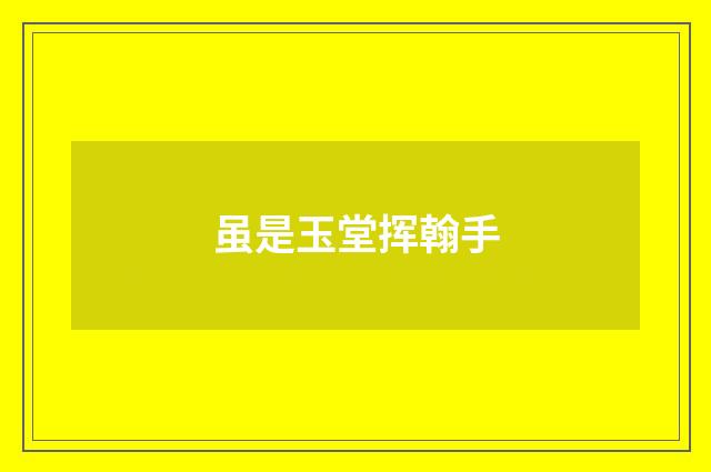 虽是玉堂挥翰手