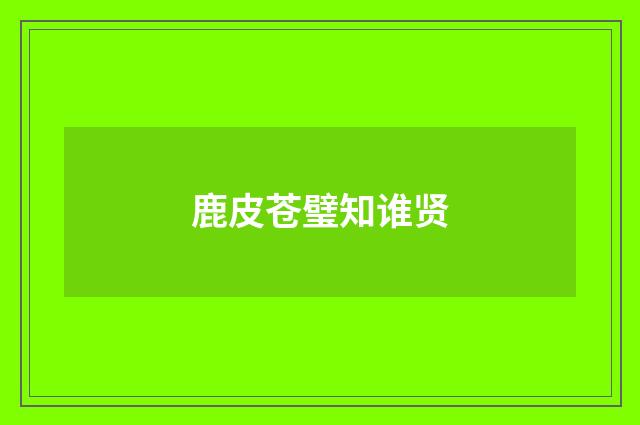 鹿皮苍璧知谁贤