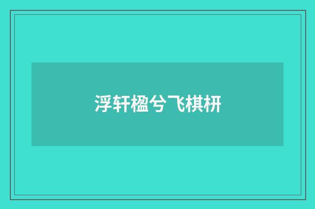 浮轩楹兮飞棋枅