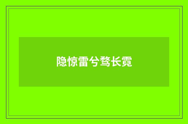 隐惊雷兮骛长霓