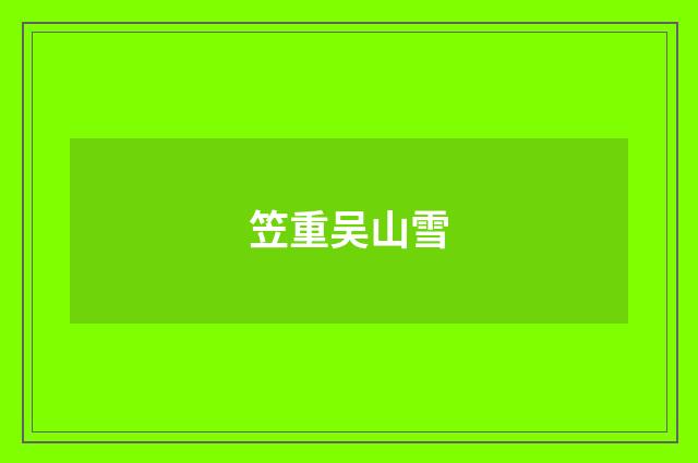 笠重吴山雪