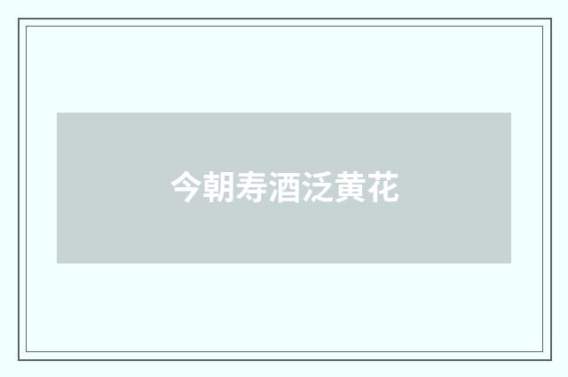 今朝寿酒泛黄花