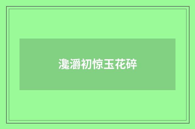 瀺灂初惊玉花碎