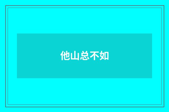 他山总不如