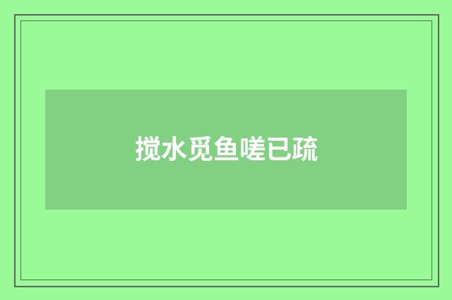 搅水觅鱼嗟已疏