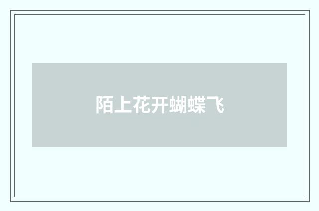 陌上花开蝴蝶飞
