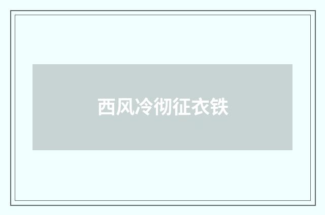 西风冷彻征衣铁