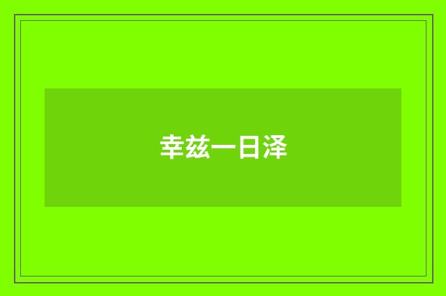 幸兹一日泽