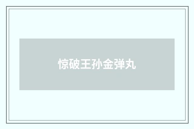 惊破王孙金弹丸