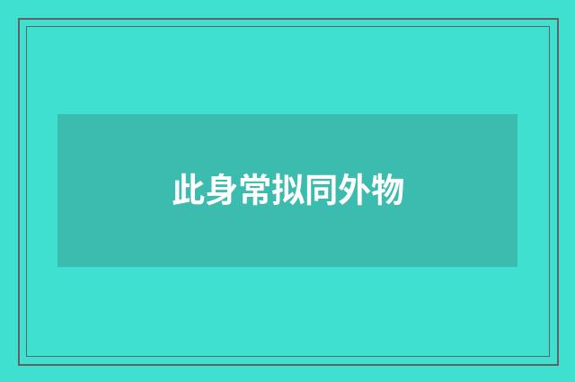 此身常拟同外物
