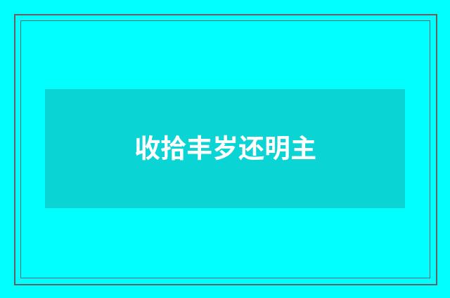 收拾丰岁还明主