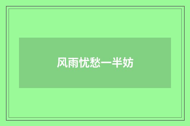 风雨忧愁一半妨