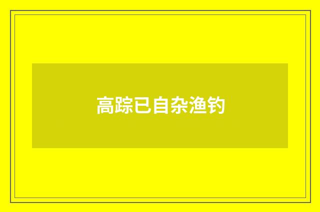 高踪已自杂渔钓