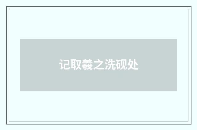 记取羲之洗砚处