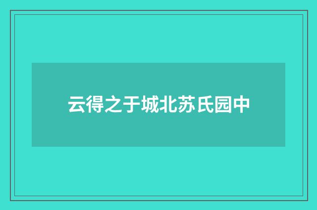 云得之于城北苏氏园中