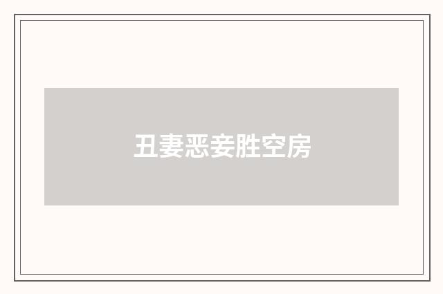 丑妻恶妾胜空房