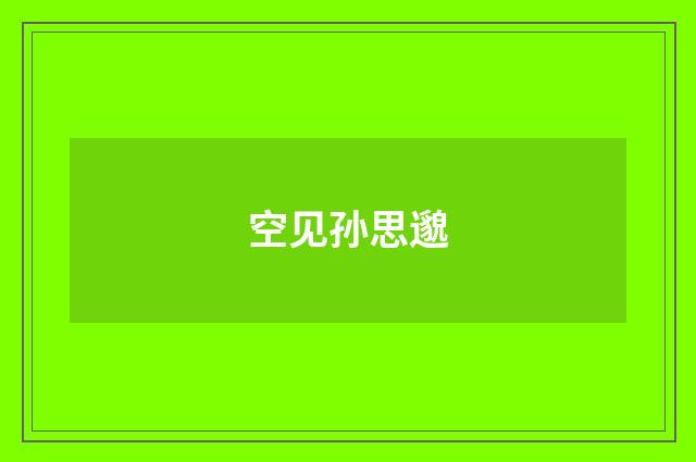 空见孙思邈