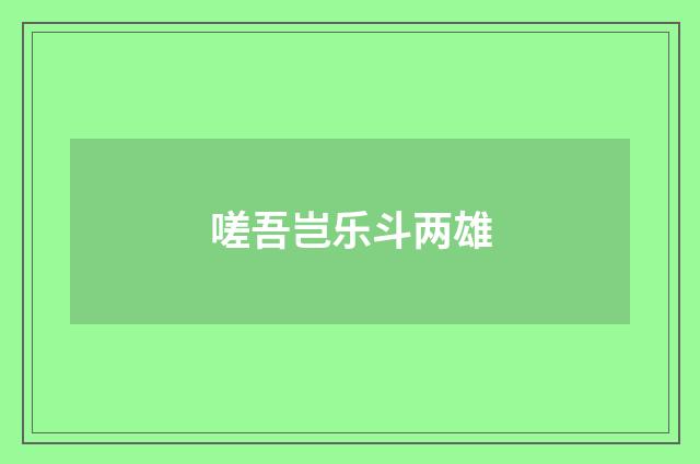 嗟吾岂乐斗两雄