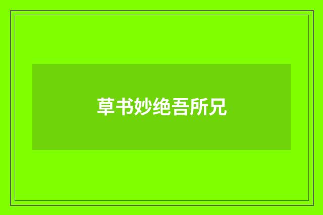 草书妙绝吾所兄