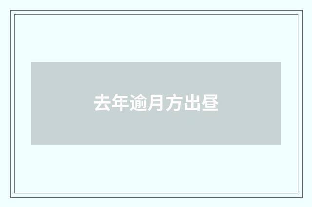 去年逾月方出昼