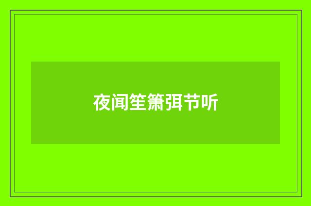 夜闻笙箫弭节听