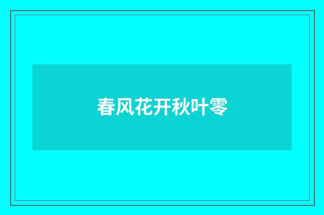 春风花开秋叶零
