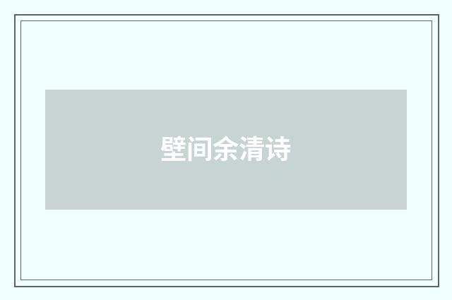 壁间余清诗