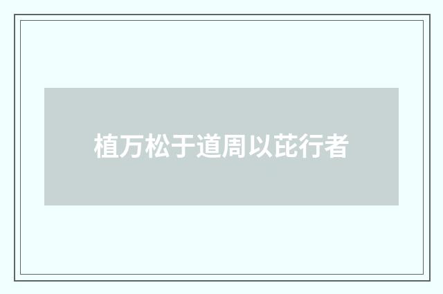 植万松于道周以芘行者