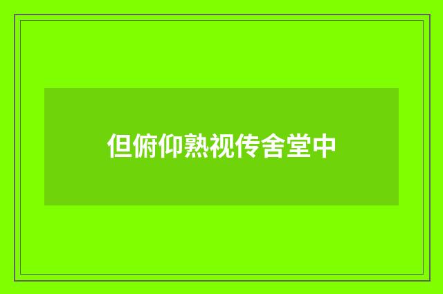 但俯仰熟视传舍堂中