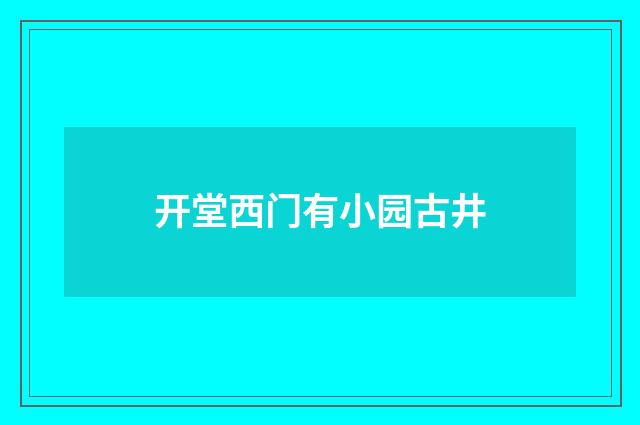 开堂西门有小园古井