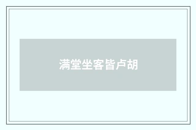 满堂坐客皆卢胡