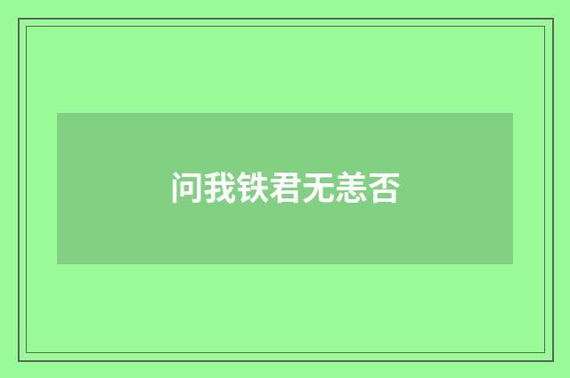 问我铁君无恙否