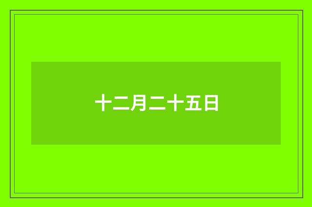 十二月二十五日