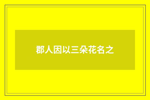 郡人因以三朵花名之