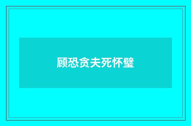 顾恐贪夫死怀璧