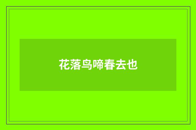 花落鸟啼春去也