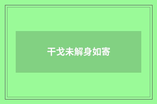 干戈未解身如寄