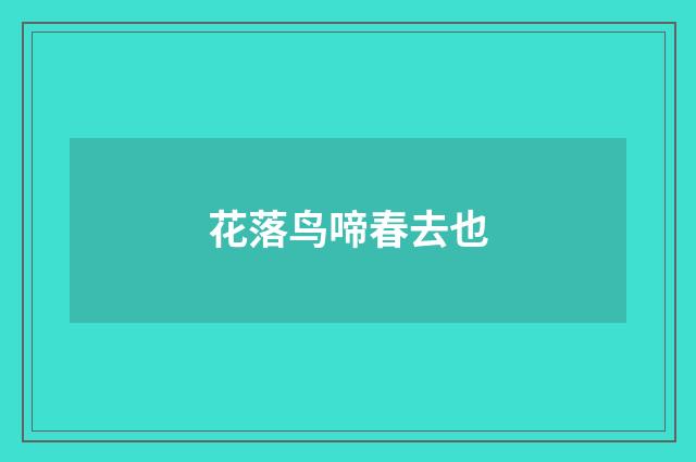 花落鸟啼春去也