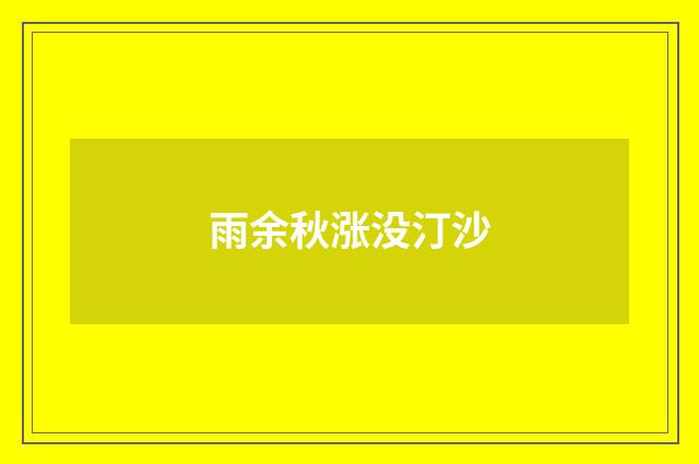 雨余秋涨没汀沙