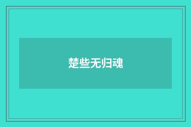 楚些无归魂