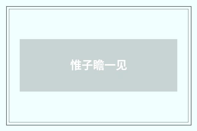 惟子瞻一见