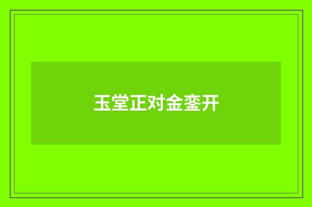 玉堂正对金銮开