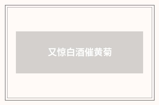 又惊白酒催黄菊