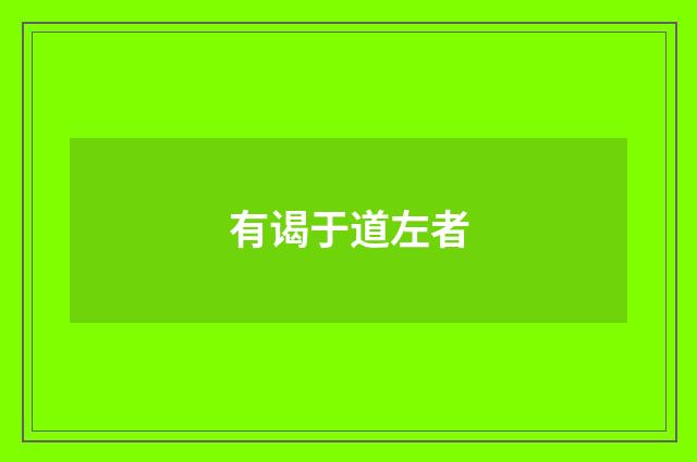 有谒于道左者