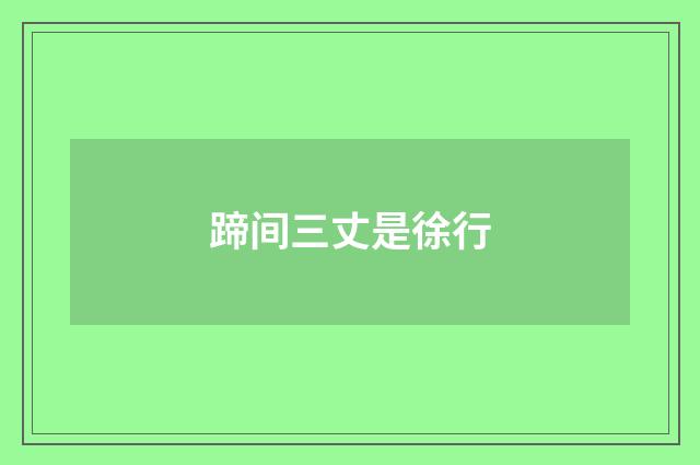 蹄间三丈是徐行