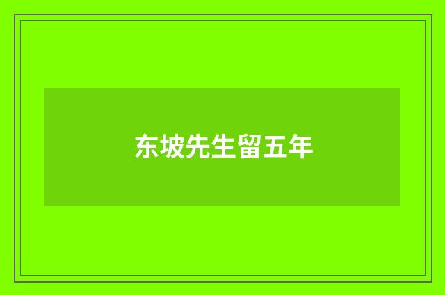 东坡先生留五年
