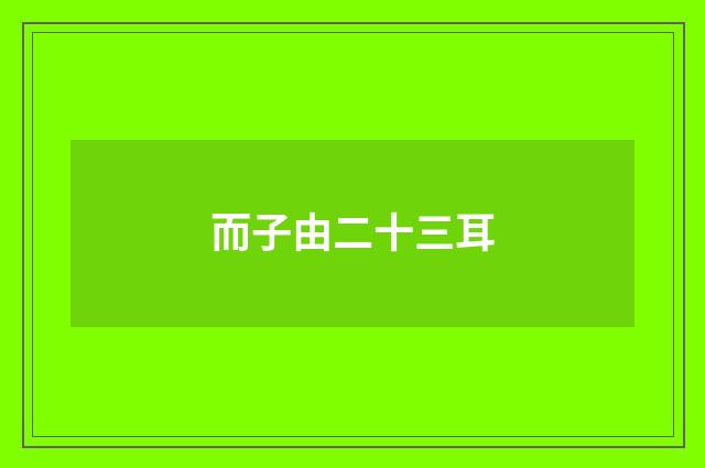而子由二十三耳