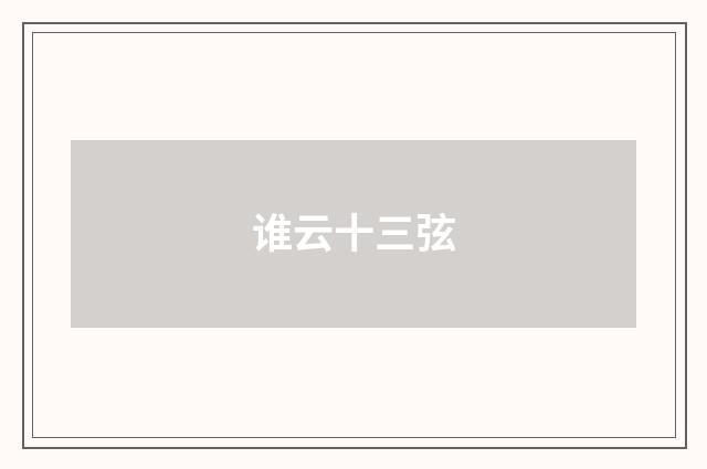 谁云十三弦